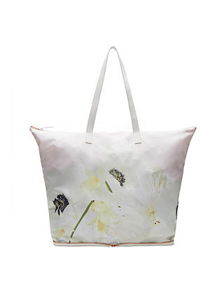Ted Baker Olivine Pearly Petal Foldaway Shopper Bag, Ash