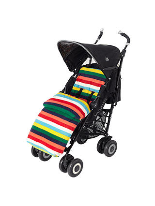 John Lewis & Partners Baby Rainbow Stripe Pushchair Footmuff, Multi