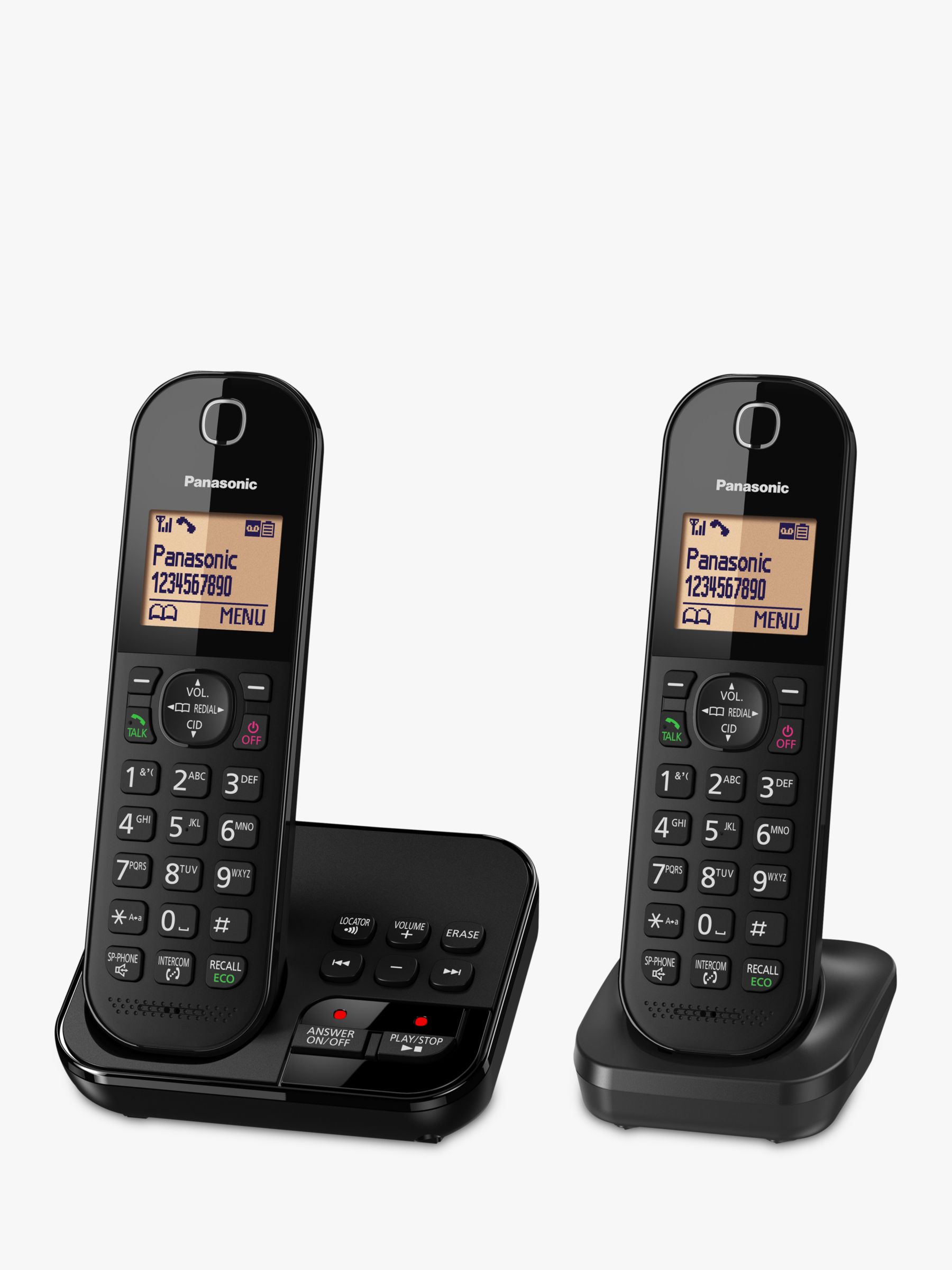 Panasonic KX-TGC422EB Digital Cordless Telephone with 1.6" Backlit LCD Screen, Nuisance Call Blocker & Answering Machine, Twin DECT