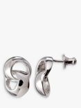 Andea Double Loop Stud Earrings, Silver