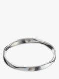 Andea Sterling Silver Polished Curve Bangle, Silver