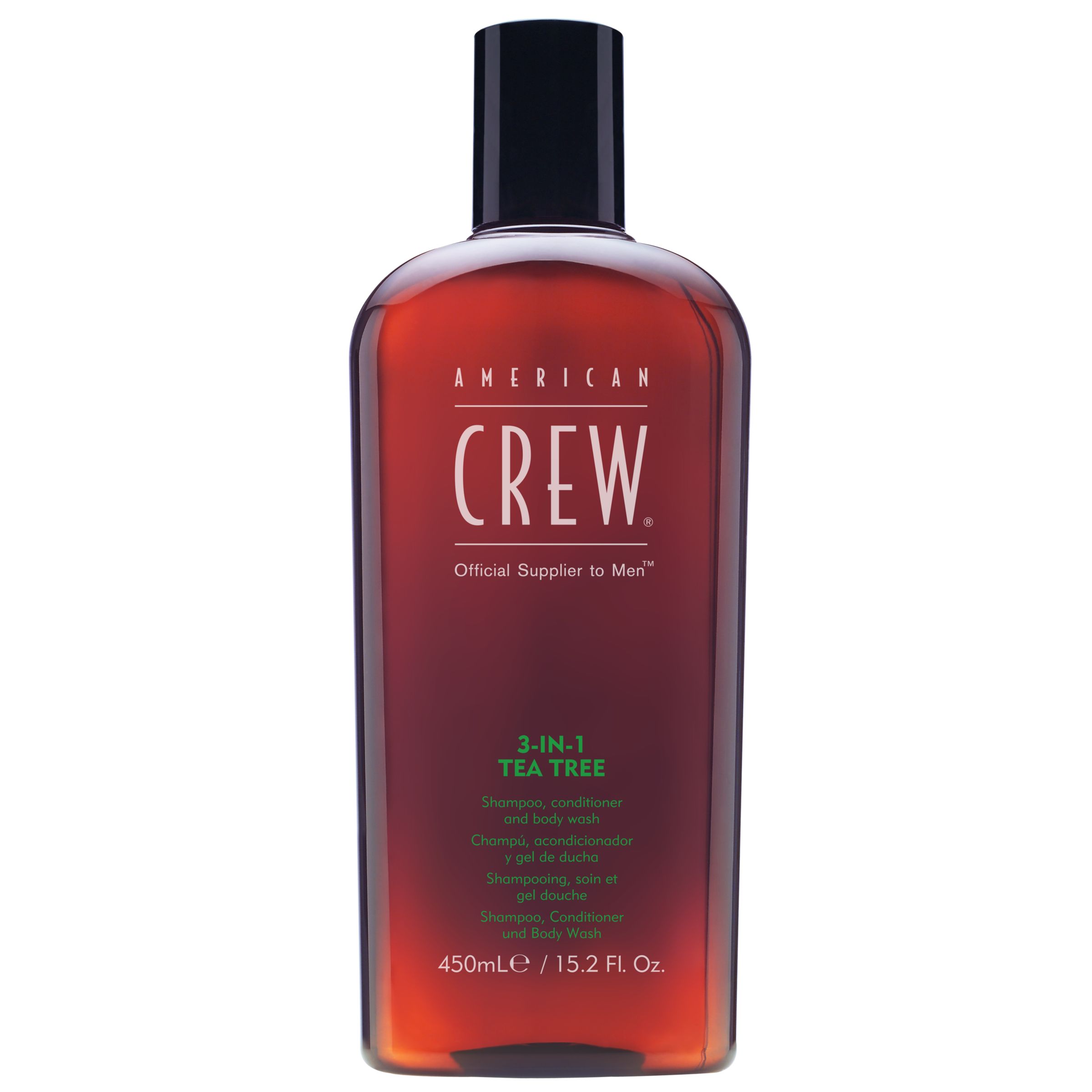 American Crew 3-In-1 Tea Tree Shampoo, Conditioner & Wash, 450ml at John Lewis & Partners