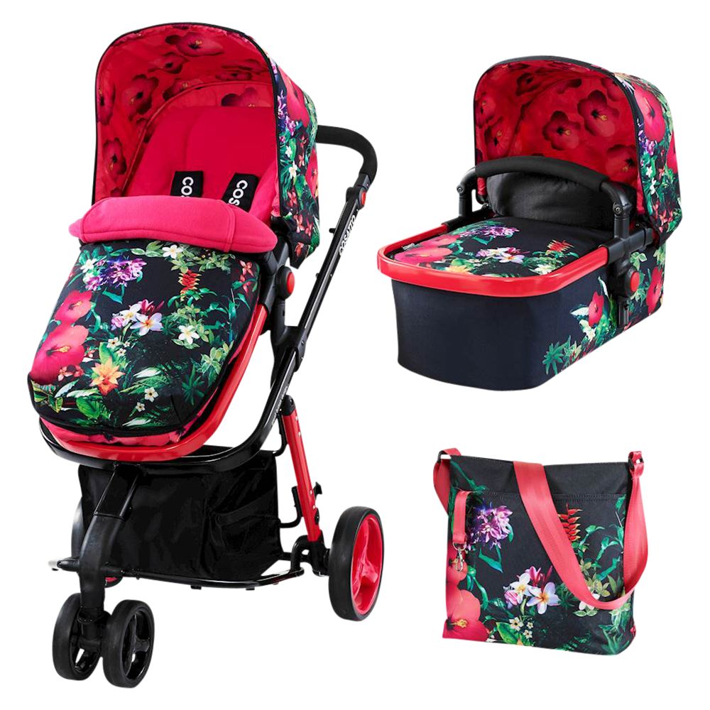Cosatto Giggle 2 Pushchair Complete Set with Carrycot and Changing Bag, Tropico