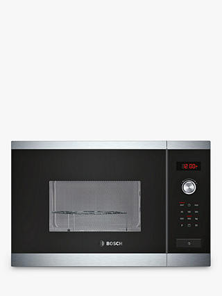 Bosch HMT84G654B Built-In Microwave Oven with Grill, Brushed Steel