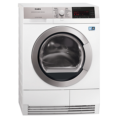 AEG T97689IH Condenser Tumble Dryer, 8kg Load, A+++ Energy Rating in White