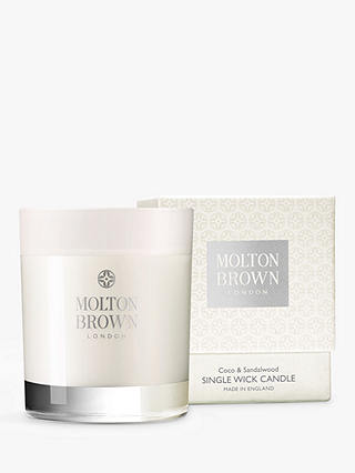 Molton Brown Coco & Sandalwood Single Wick Scented Candle, 180g
