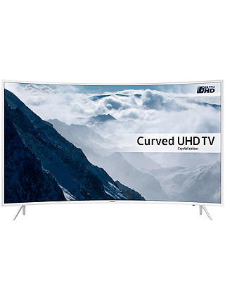 Samsung UE49KU6510 Curved HDR 4K Ultra HD Smart TV, 49" with Freeview HD/Freesat HD & Active Crystal Colour, White