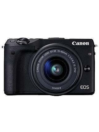 Canon EOS M3 Camera with EF-M 15-45mm IS STEM Lens, HD 1080p, 24.2MP, Wi-Fi, NFC, 3" LCD Screen