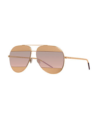 DIOR DIORsplit1 Aviator Sunglasses, Gold/Blush