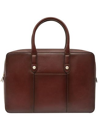 Reiss Louis Premium Leather Briefcase, Oxblood