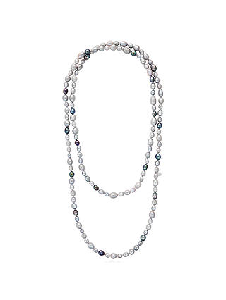 Claudia Bradby Long Rice Freshwater Pearl Necklace, Silver/Multi