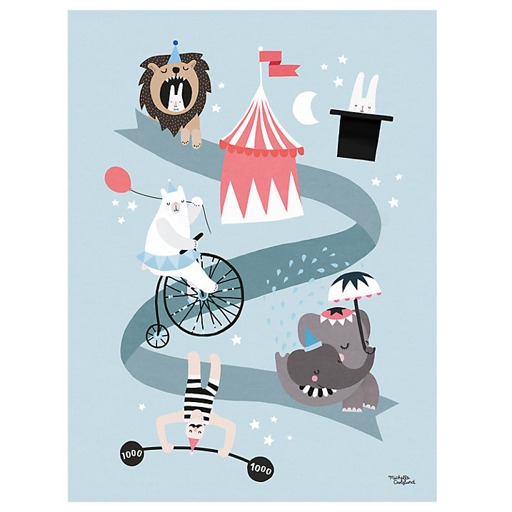 Buy Michelle Carlslund Illustration Circus Print Poster, 30 x 40cm Online at johnlewis.com