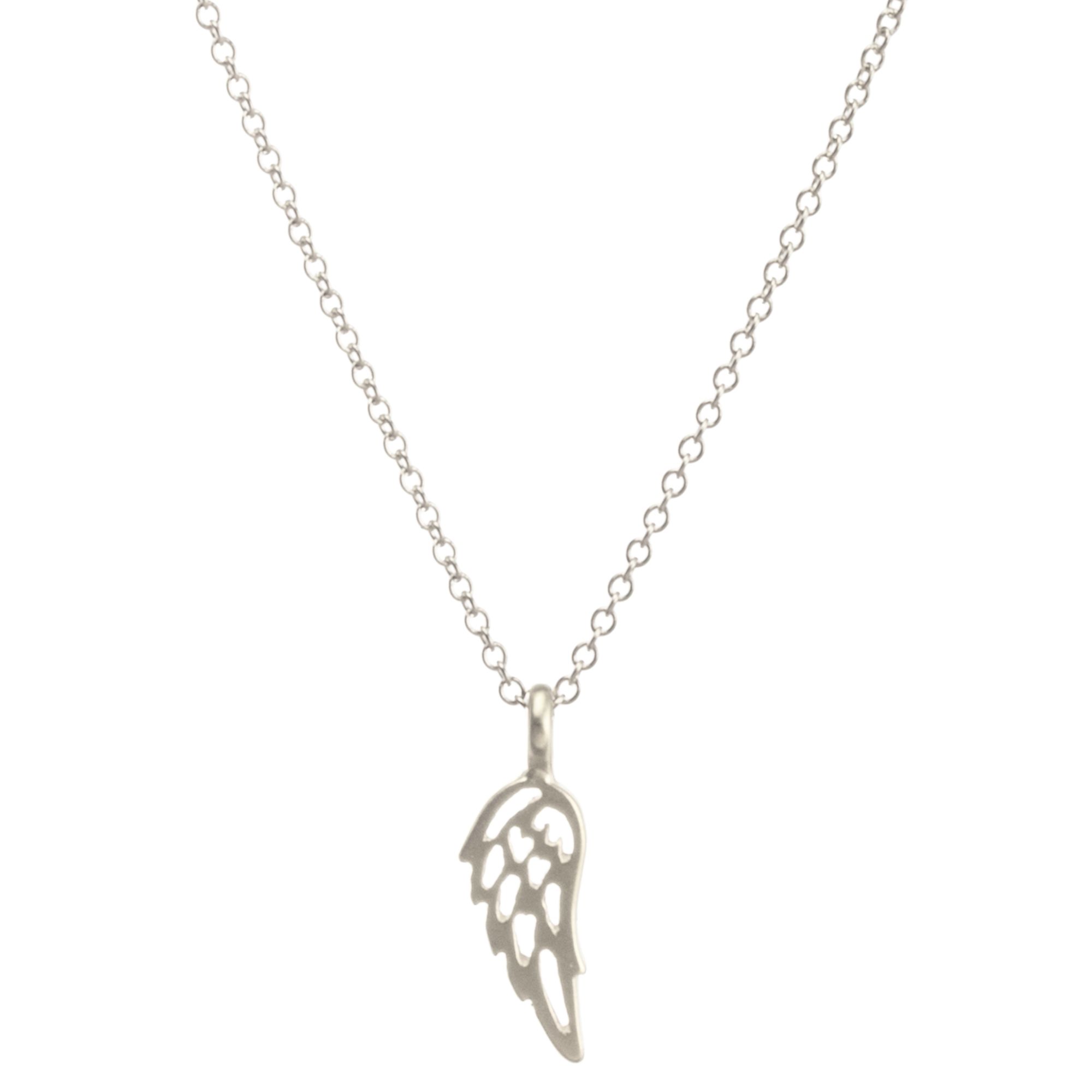 Dogeared Angel Wing Pendant Necklace, Silver