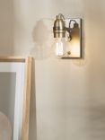 John Lewis Bistro Bulb Wall Light, Antique Brass