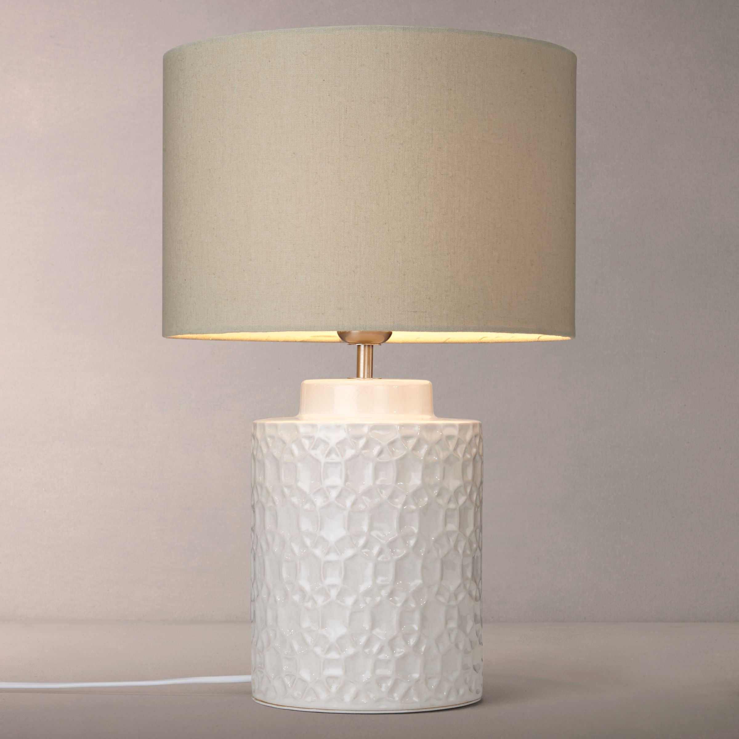 John Lewis & Partners Lulworth Ceramic Table Lamps, Ivory