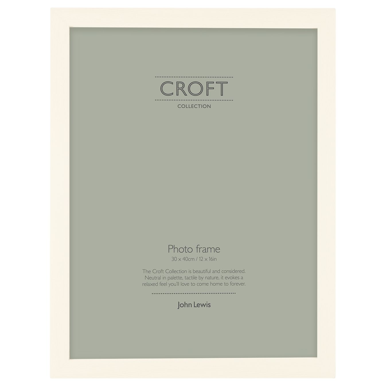 Croft Collection Solid Box Frame, 30 x 40cm (12 x 16"), Cream