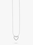 THOMAS SABO Glam & Soul Filigree Cubic Zirconia Pave Heart Pendant Necklace, Silver