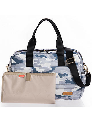 JEM + BEA Marlow Camo Duffle Changing Bag, Pale Grey/Multi