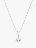 Mogul 18ct White Gold Princess Cut Solitaire Diamond Pendant Necklace, 0.5ct