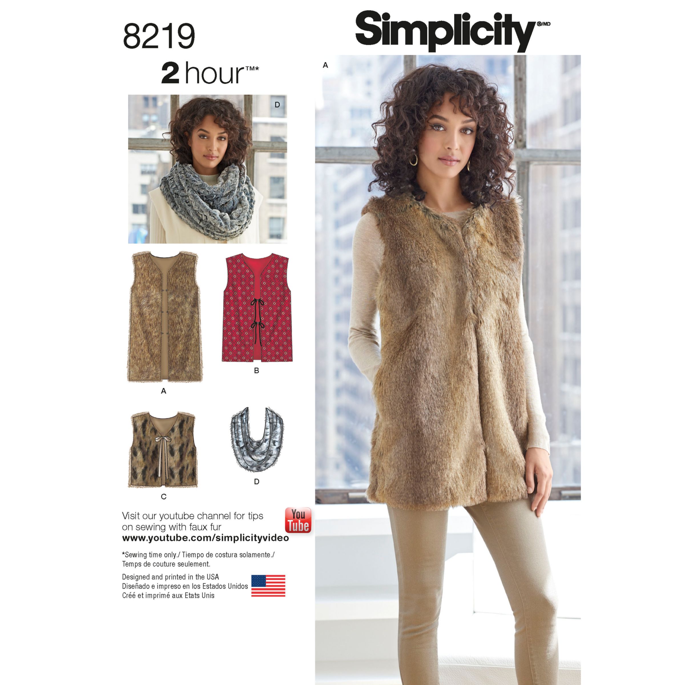 Simplicity Women's Vest Top Sewing Pattern, 8219