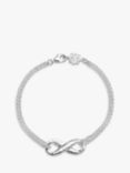 Dower & Hall Sterling Silver Entwined Infinity Bracelet, Silver