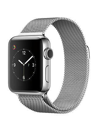 Apple Watch Series 2, 38mm Stainless Steel Case with Milanese Loop, Silver