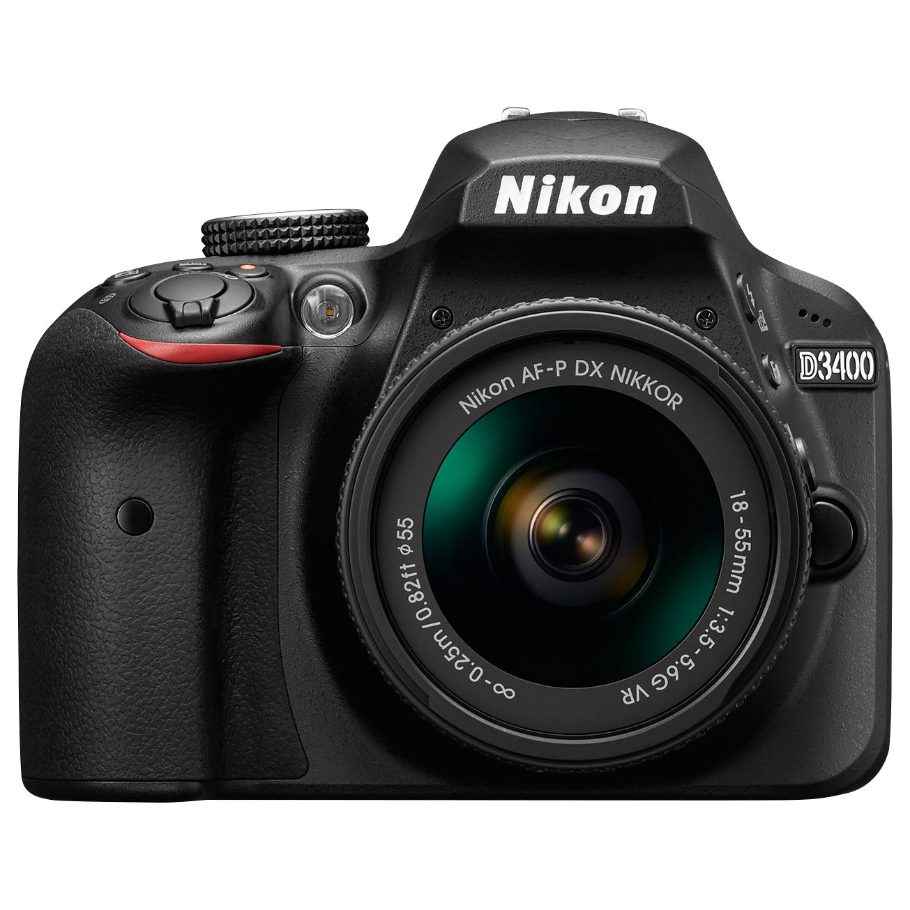 Nikon D3400 Digital SLR Camera with 18-55mm VR Lens, HD 1080p, 24.2MP, Optical ViewFinder, 3" LCD Monitor, Black