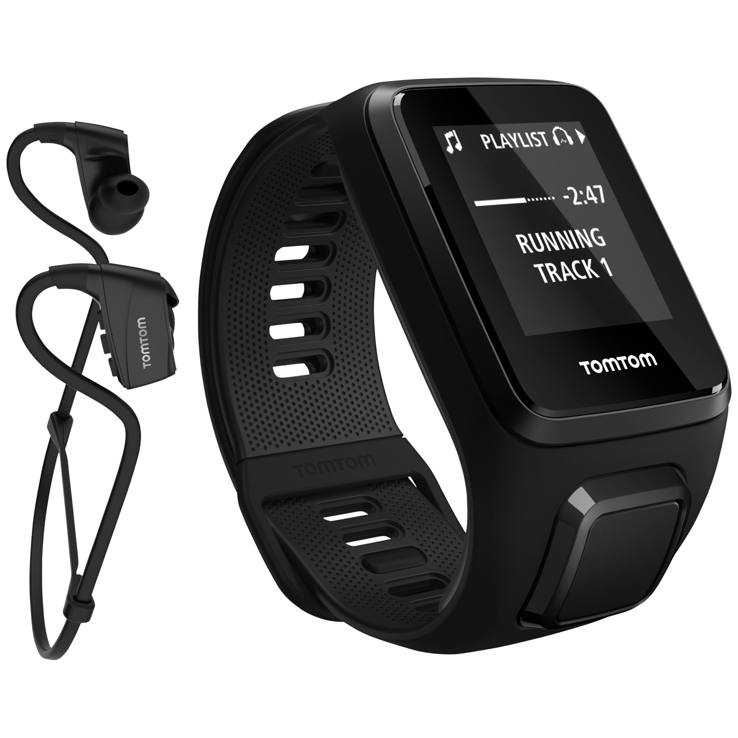 TomTom Spark 3 Music GPS Fitness Activity Watch with Bluetooth Headphones, Black