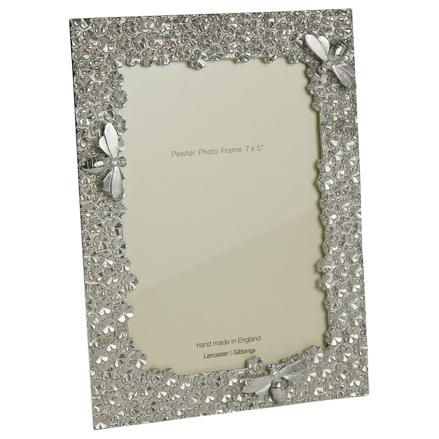 Lancaster and Gibbings Bee Photo Frame, 7 x 5", Pewter