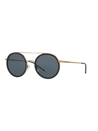 Emporio Armani EA2041 Round Sunglasses, Gold/Blue
