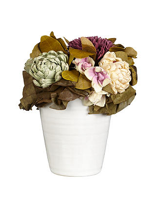 John Lewis & Partners Relaxed Country Artificial Dried Flowers in White Pot