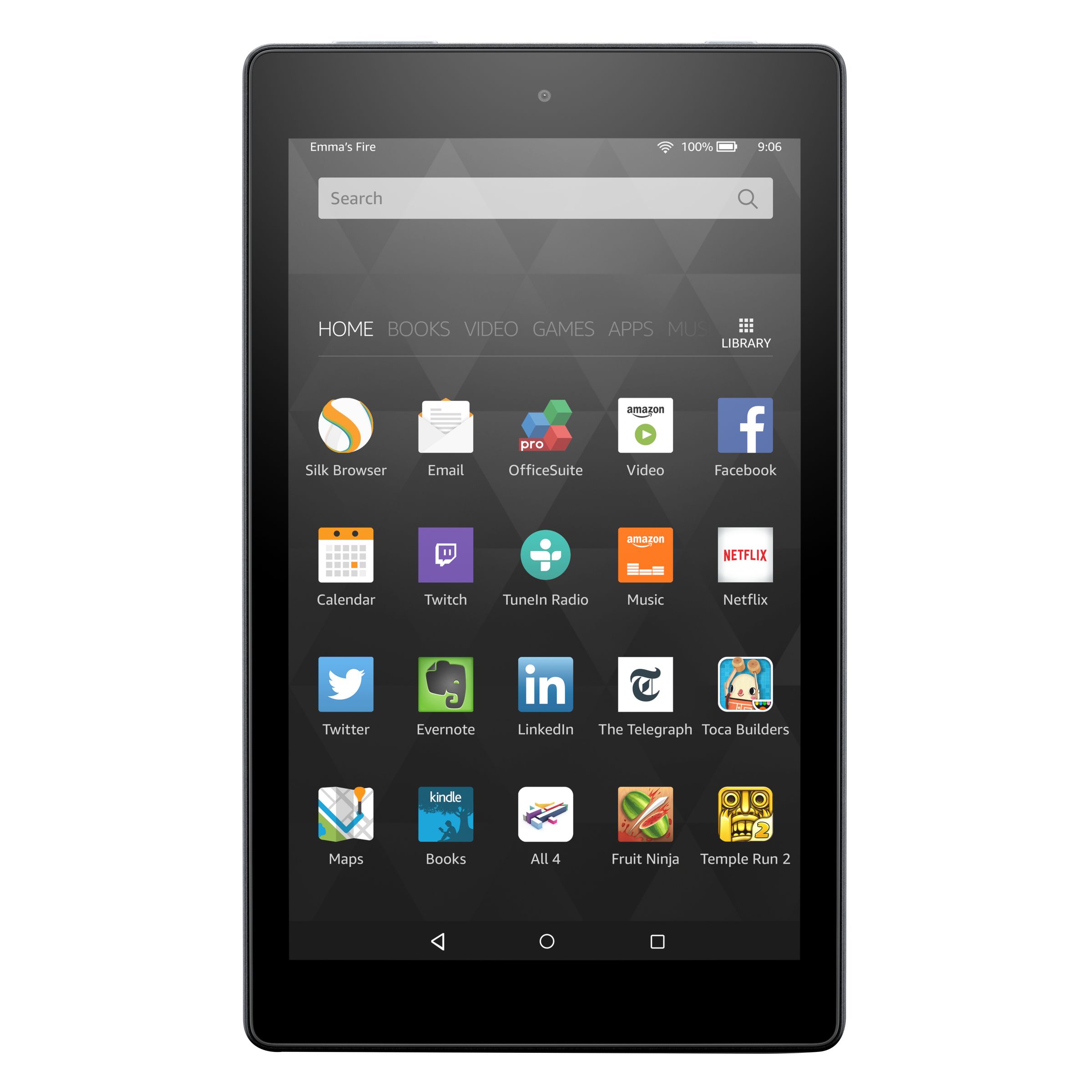 Amazon Fire HD 8 Tablet, Quad-Core, Fire OS, Wi-Fi, 32GB, 8" Screen, Black