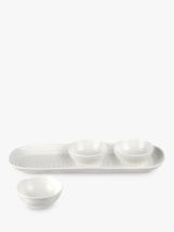 Sophie Conran for Portmeirion Porcelain Dip Bowls On Tray, Set of 3, White