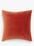 John Lewis Cotton Velvet Cushion, Paprika