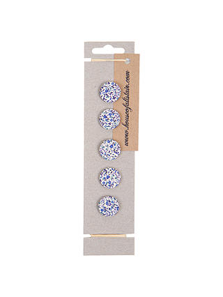 House of Alistair Newland Floral Printed Fabric Buttons, Pack of 5, 21mm