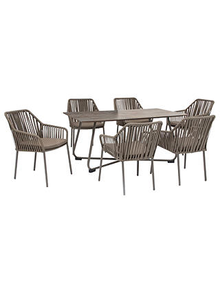 KETTLER Manhattan 6 Seater 'Twist' Garden Table and Chairs Set, Taupe