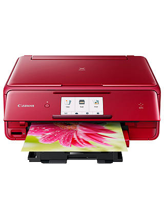 Canon PIXMA TS8052 All-in-One Wireless Wi-Fi Printer with Touch Screen, Red