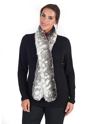 Chesca Faux Fur Scarf, Snow Wolf
