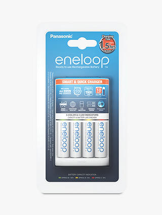 Panasonic Eneloop Smart and Quick 1.5 Hour Charger + 4x AA Batteries