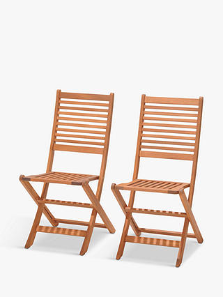 ANYDAY John Lewis & Partners Venice Folding Garden Dining Chairs, FSC-Certified (Eucalyptus Wood), Set of 2