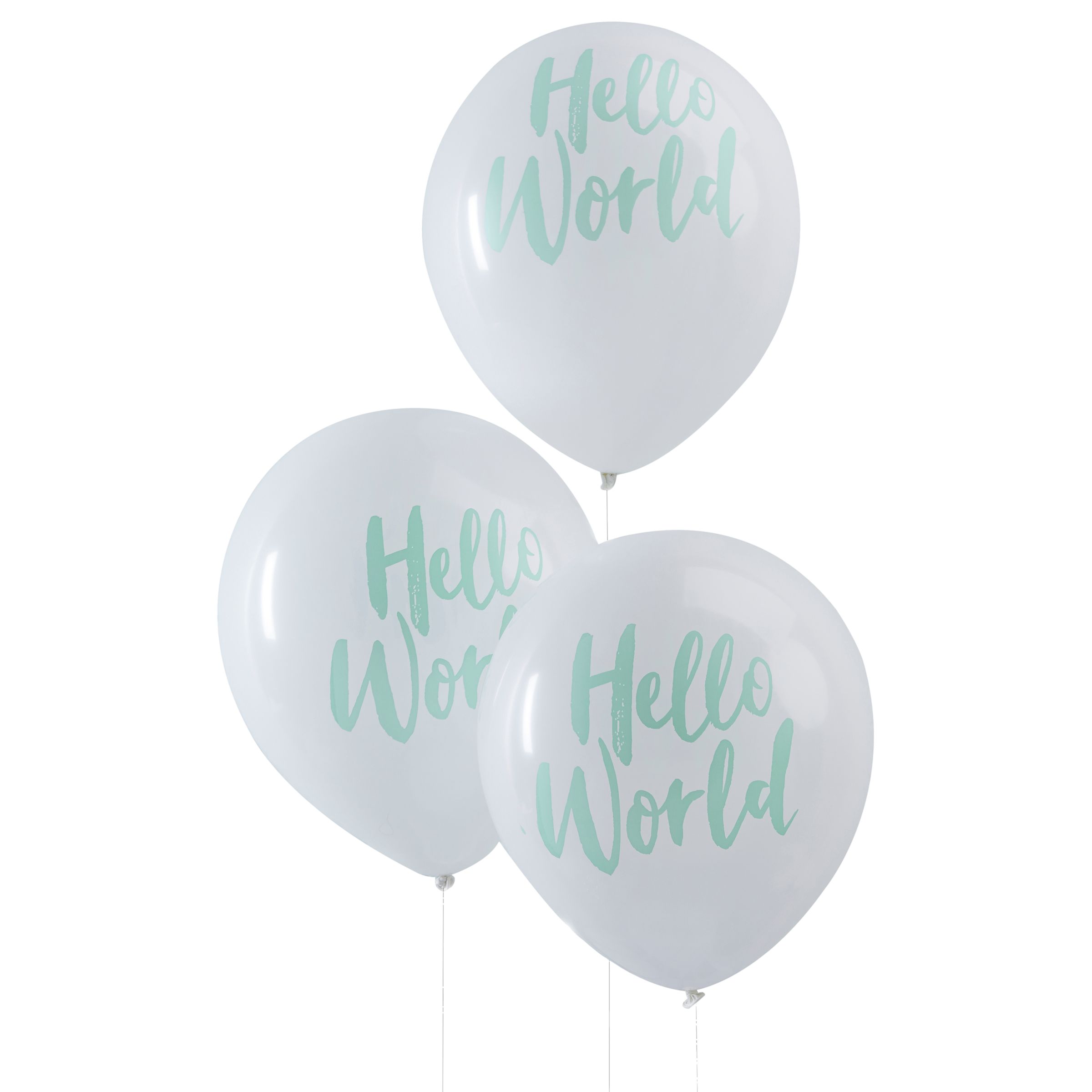 Ginger Ray Hello World Baby Shower Balloons, Pack of 10