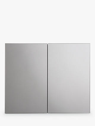 John Lewis Double Mirrored Bathroom Cabinet, White Metal
