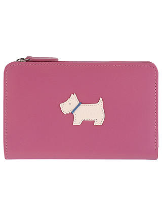 Radley Heritage Dog Medium Leather Zip Purse, Pink