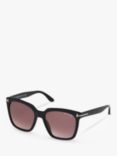 TOM FORD FT0502 Square Sunglasses, Black/Pink Gradient