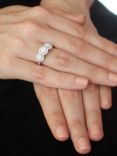 E.W Adams 18ct White Gold Diamond Triple Cluster Engagement Ring, N