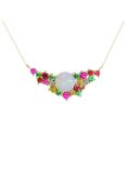 London Road 9ct Yellow Gold Diamond and Gemstones Bloomsbury Harlequin Necklace, Multi