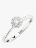 E.W Adams 18ct White Gold Diamond Cluster Engagement Ring, N