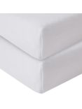 John Lewis GOTS Organic Cotton Fitted Baby Sheet, Pack of 2, White