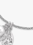 Dower & Hall Pearlicious Disc and Pearl Pendant Necklace, Silver