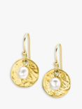 Dower & Hall Sterling Silver Pearlicious Round Drop Earrings, Gold/White
